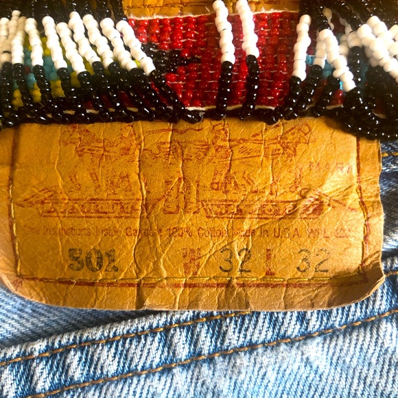 BUZZ18 lk REDONE vintage #00s #y2k Levi’s 501 beaded fringe jeans 1 pair online! - Picture 5 of 11